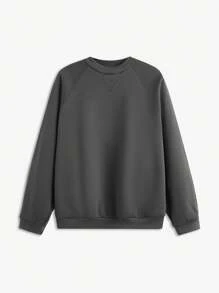 AKNOTIC Business Casual Men's Loose Fit Round Neck Casual Long Sleeve Pullover Sweatshirt, Suitable For Autumn/Winter