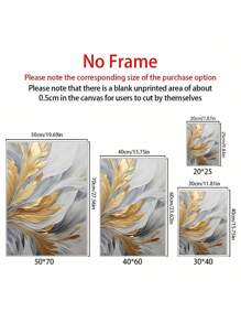 SHEIN 3pcs_Set Luxury Canvas Print Posters, Golden And White Leaves Canvas Wall Art Paintings, Artwork Wall Painting For Living Room Bedroom Bathroom Office Hallway Wall Decors, No Frames Christmas For Holiday Gift Giving - Multicolor - View 11