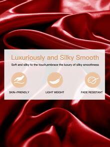 3/4件套床上用品：1件缎面床笠 + 1件缎面床单 + 1/2件缎面枕套，柔软透气，抗皱，提升睡眠质量，奢华酒店风格，馈赠父母和朋友的理想之选，14英寸/35厘米深口袋，可机洗，适用于所有床型——单人床、双人床、大号双人床、特大号双人床。 - 紅色 - 查看 10