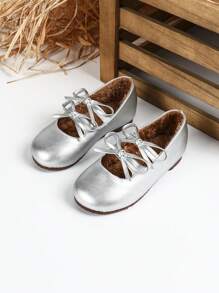 2 pièces Chaussures classiques polyvalentes pour filles, semelle anti-dérapante, empeigne souple, bouts larges, plates-formes confortables de nouveau style, chaussures pour enfants pour l'automne/l'hiver