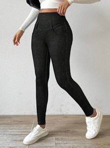 Chiquease Thermische gevoerde thermische legging voor dames, herfst/winter