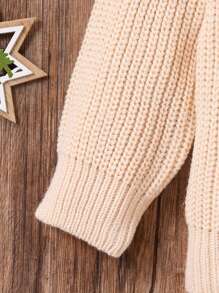 Áo len chui đầu in hình bộ xương bí ngô cho bé trai, đồ dệt kim ngày lễ mùa thu/đông, dễ thương và ấm áp cho hàng ngày, ở nhà, kỳ nghỉ và lễ kỷ niệm - Màu be - Xem 5