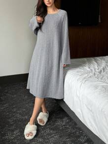 DAZY Casual Plush Surface Loose Fit House Dress For Autumn/Winter