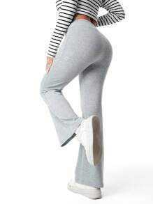 Elegante casual geribbelde, laag uitlopende broek voor tienermeisjes