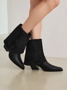 MOTF PREMIUM 女士时尚尖头高跟中筒中筒裤靴