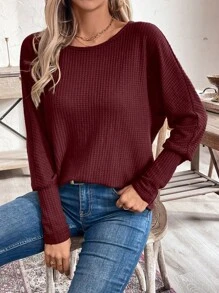 SHEIN LUNE Camiseta casual y versátil con espalda hueca y empalme de encaje texturizado