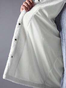 Manfinity VCAY Veste ouverte à manches longues en sherpa, à coupe ample et décontractée, en tricot pour homme