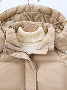 Chaqueta acolchada con capucha, resistente al viento y abrigada para niñas, adecuada para temperaturas de hasta -10°C, para invierno