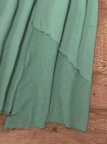 2 Peças Conjunto de Camiseta Regata Bicolor e Mini Saia Feminino, Design Único, Estilo Minimalista, Adequado para Passeios Casuais