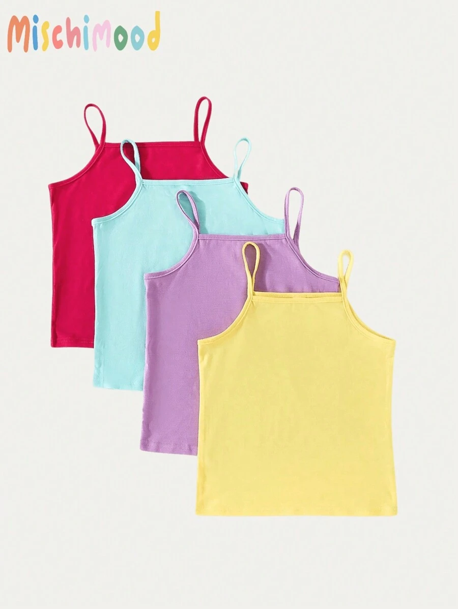 Tween Girl 4pcs Solid Cami Top - Multicolor - View 1