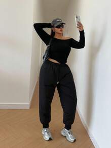 Flirla Pantalones casuales gruesos, versátiles y minimalistas, aptos para el uso diario