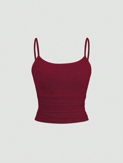 Sweetra Women Slim Fit Cami Tank Top, Sleeveless And Adjustable Strap Y2K Outfit  For New Year Clothes