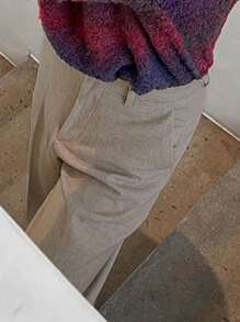 DAZY Men's Solid Color Pocket Straight-Leg Casual Suit Pants, Simple Design For Daily Wear In Autumn - Khaki - View 3