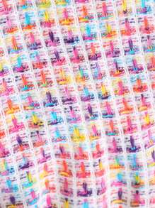 SHEIN Teen Girl Multi-Color Fancy Knit Sweater For Autumn/Winter, Fashionable & Vibrant, Suitable For Various Occasions Like Home, Outing And Hanging Out With Friends, Can Be Coordinated Diversely To Showcase An Iconic Look - White - View 5