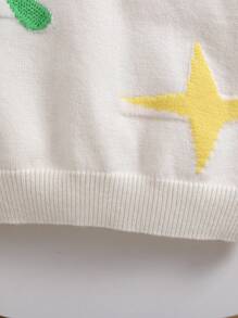 SHEIN 女宝宝可爱卡通图案长毛衣百搭乳白色秋冬 - 彩色 - 查看 4