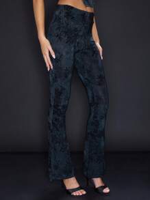 MUSERA Floral Pattern Flare Trousers Elegant Summer Sexy - Multicolor - View 3