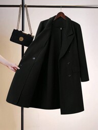 Franclia Long Lapel Double-Breasted Loose Jacket For Women Fall Winter Cloth For Women