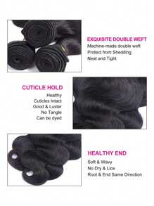 3 Pcs Body Wave Bundles 100% Remy Human Hair Extensions For Women Natural Wavy Hair Weaving Bundles Weave Extensions - SNatural - View 7