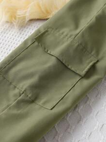 Set de 2 piezas con chaleco cálido con estampado camuflaje y pantalón informal tipo mono con cremallera media para niña, uso diario, nuevo para otoño/invierno