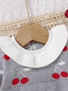 Bộ đồ liền thân thêu màu nâu giản dị cho bé gái sơ sinh - Màu Xám nhạt - Xem 4