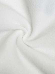 Sudadera con capucha holgada de hombros caídos con estampado empalmado para niñas preadolescentes