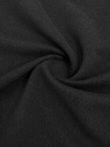 SHEIN Lady Pantalon unicolore taille haute à fermeture éclair et pantalons pour femmes, pantalon slim noir et pantalon pour Homecoming - Noir - Voir 7