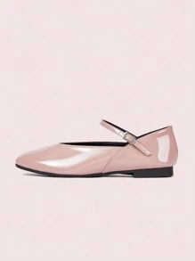 CUCCOO DOLLMOD Bailarinas de punta redonda con correa, cómodas y casuales mocasines tipo slip-on para mujer con vibra navideña y de Año Nuevo para otoño e invierno