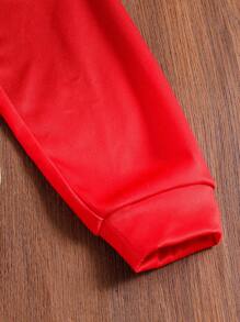 SHEIN Tween Boy Christmas Print Hooded Long Sleeve Sweatshirt