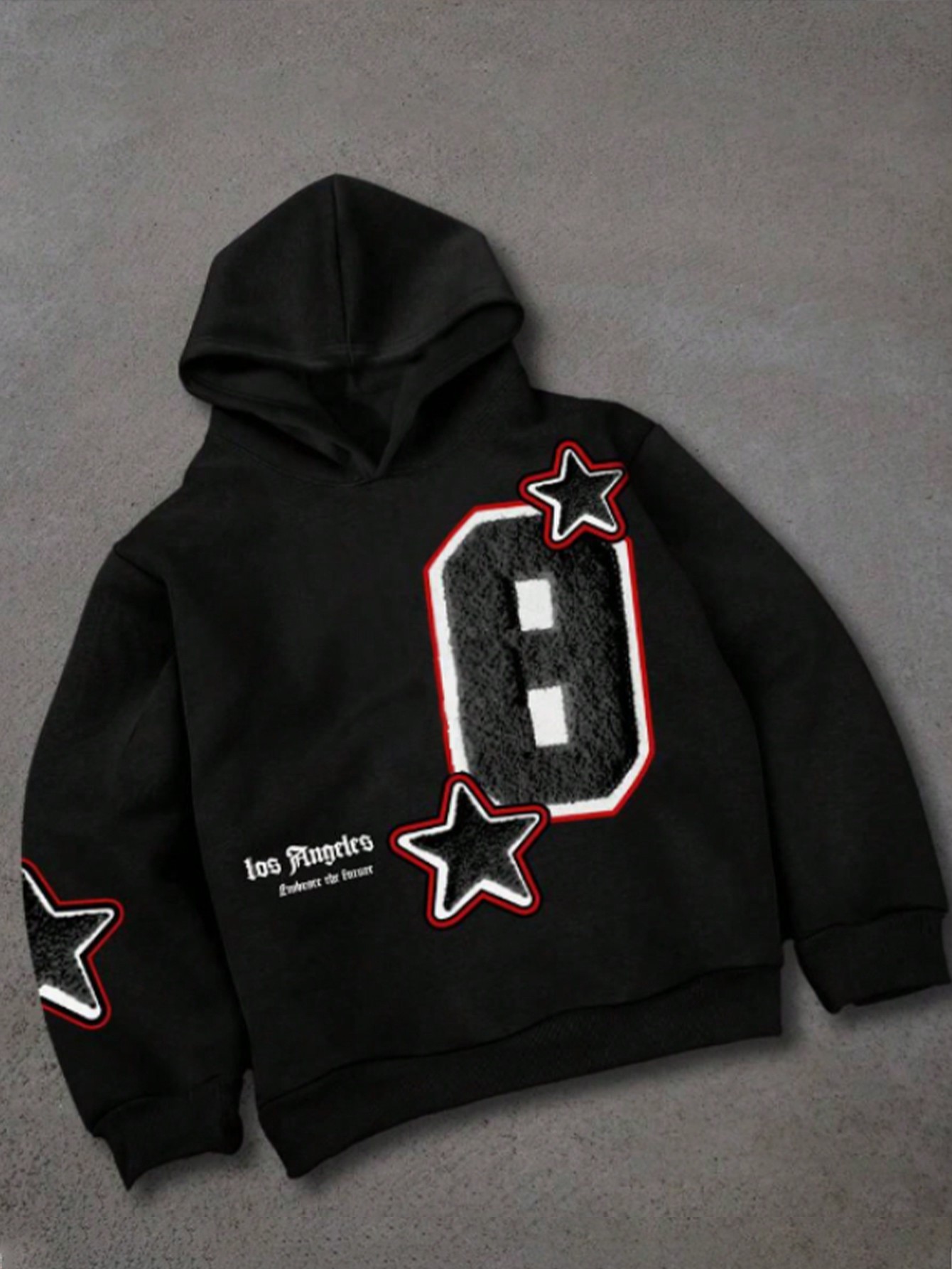 Manfinity Dauomo Men's Casual Letter Print Hooded Sweatshirt, Autumn/Winter