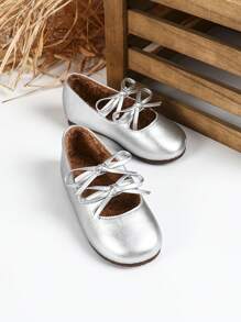 2 pièces Chaussures classiques polyvalentes pour filles, semelle anti-dérapante, empeigne souple, bouts larges, plates-formes confortables de nouveau style, chaussures pour enfants pour l'automne/l'hiver