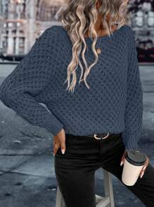 SHEIN Clasi Women's Solid Color Long Sleeve Minimalist Casual Top, Everyday Wear