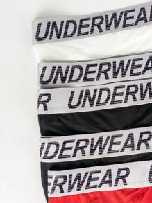 5pcs/Pack Men Letter Waistband Briefs