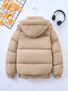 Chaqueta acolchada con capucha, resistente al viento y abrigada para niñas, adecuada para temperaturas de hasta -10°C, para invierno