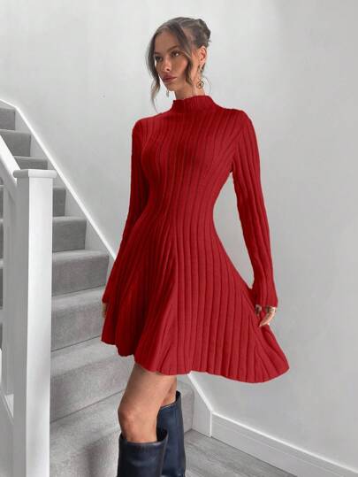 Roylia Women Casual Daily Waisted Long Sleeve Sweater Dress, Autumn/Winter For New Year Clothes