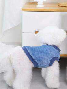 Knitwear Plush Pet Sweatshirt, For Small & Medium Dogs Christmas For Holiday Gift Giving - Blue - View 2
