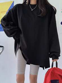 DAZY Women Oversized Solid Color Long Sleeve T-Shirt, Suitable For Spring, Summer & Autumn,Fall Women Clothes