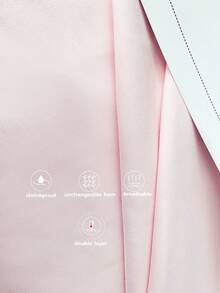 Blusa casual de manga larga color rosa de XLLAIS para otoño e invierno, con cuello redondo amplio y diseño de doble capa sexy para mujer