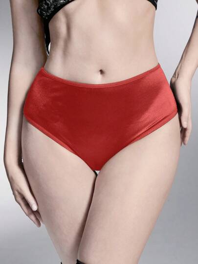 Goth Culottes string sexy sans couture en satin avec ruban pentagramme gothique