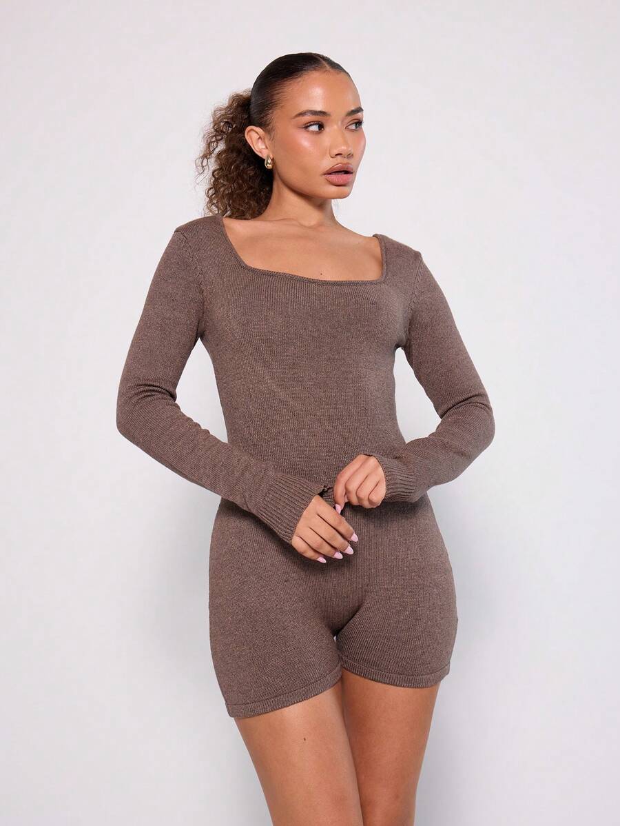 MUSERA Knit Long Sleeve Sweater Jumpsuit Thanksgiving Chic