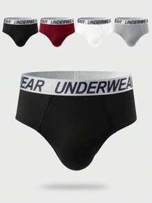 5pcs/Pack Men Letter Waistband Briefs