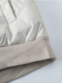 Manfinity Hypemode Men's Patched Hooded Zip Front Long Sleeve Padded Coat - Khaki - View 6