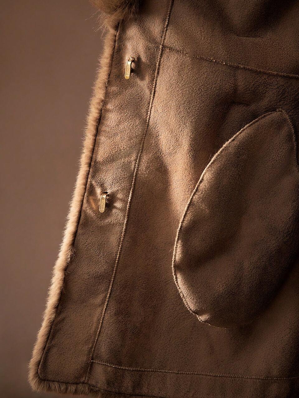 FLUFFY WATERFALL COLLAR BELTED COAT