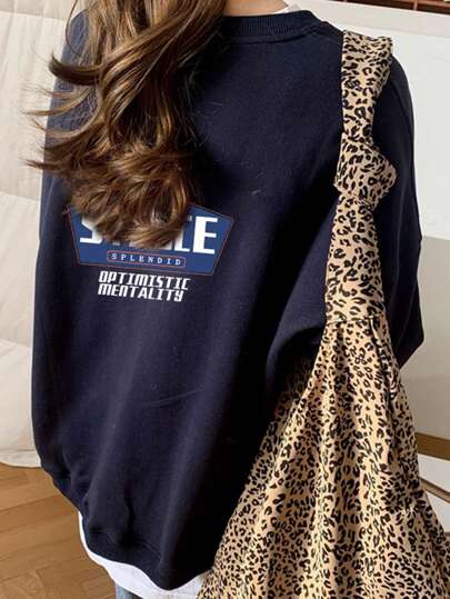 Sweat-shirt-shirt col rond en polaire surdimensionné pour femmes, vêtements d'automne, hiver