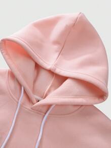 Manfinity EMRG Bộ 2 món áo hoodie in chữ thường ngày cho nam và quần dài, màu hồng - Hồng - Xem 4
