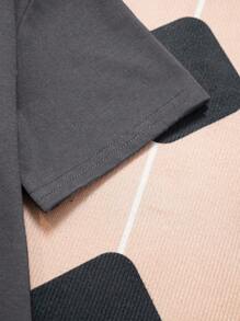 SHEIN EZwear 女款超大夏季音乐节吉他和老鹰图案圆领短袖 T 恤，34%