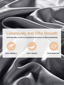 Bộ chăn ga gối 3/4 món: 1 ga trải giường satin có chun + 1 ga phủ satin + 1/2 vỏ gối satin, mềm mại và thoáng khí, chống nhăn, cải thiện chất lượng giấc ngủ, phong cách khách sạn sang trọng, món quà lý tưởng cho bố mẹ và bạn bè, độ sâu túi 35cm, có thể giặt máy, phù hợp với mọi kích cỡ giường - đơn, đôi, cỡ queen, cỡ king. - Màu xám đen - Xem 6