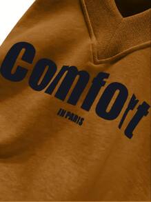 INAWLY Plus Size Letter Print V-Neck Casual Versatile Long Sleeve Sweatshirt Graduation,Back To School,Teacher Pullover Fall Winter Autumn