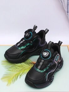 1 đôi giày thể thao chạy bộ/ngoài trời thoải mái và thời trang màu đen cho trẻ em - màu đen - Xem 5