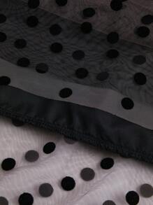 SHEIN Unity Damen Große Größen eleganter hochgeschnittener A-Linien Rock mit Tüll-Punktmuster