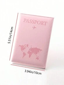 1 件 14 厘米 * 10 厘米简约 PU 皮革旅行护照夹、票夹、粉色圣诞节节日礼物 - 粉色 - 查看 4